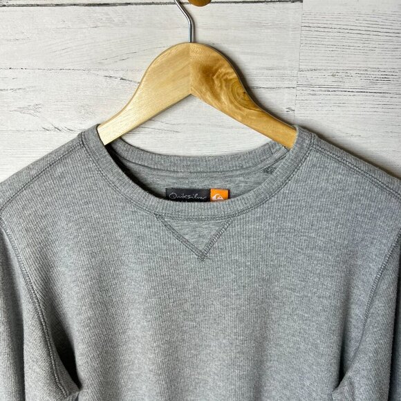 Quiksilver Top Womens SZ Small Gray Thermal Long Sleeve Cotton Blend Minimalist - Picture 7 of 16